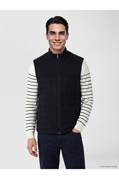 LC Waikiki Peak New Season Navy Blue Regular Fik Stand Collar Men's Knitwear ...