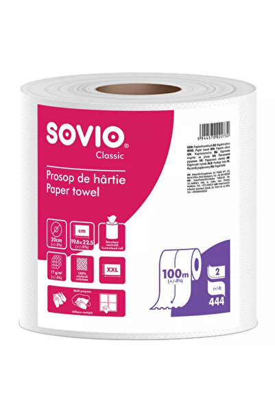 Sovio PROSOP DE HÂRTIE 2 STRATURI 444 FOI 100M