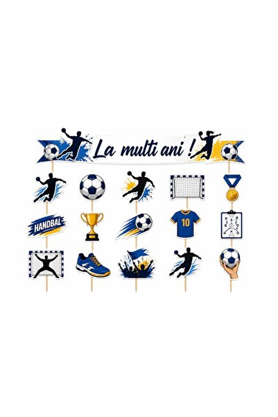 DecoParty Set de decorațiuni pentru tort – Tematică Handball V1, 16 piese, Ca...