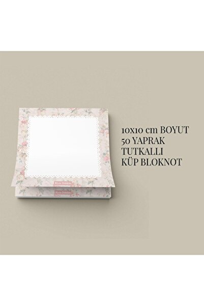 riyaz KremÇiçek | Tutkallı Küp Bloknot (10x10cm) , 50 Yaprak