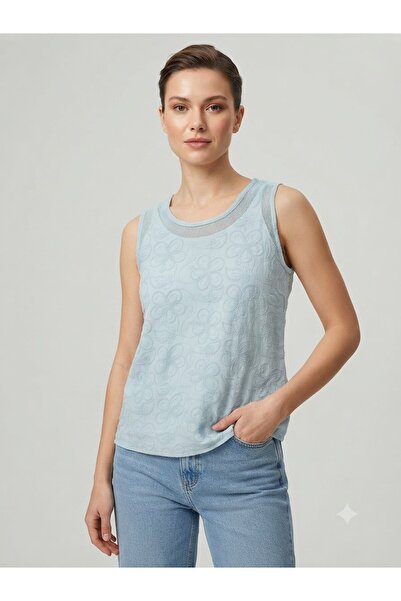 MELTEM COLLECTION İŞLEMELİ MÜSLİN ASKILI BLUZ
