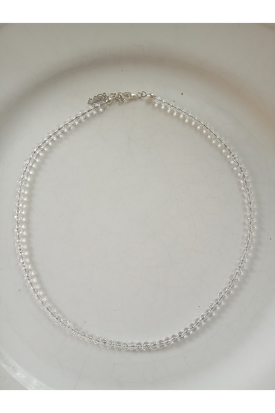 Mudita Tasarım 3 mm gerçek doğal elmas kesim kristal kuvars kolye