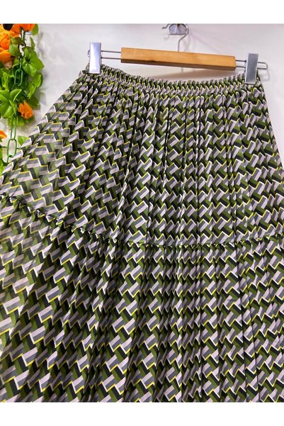 edu collection Patterned chiffon skirt lined