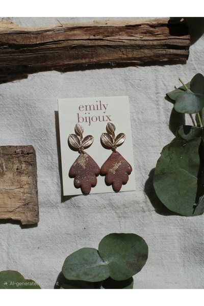 Handmade Earrings - Boho with gold accessory