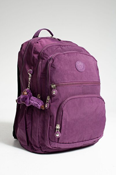 DUOMİNO Crinkle Waterproof Large Size Purple Clinker Backpack/Laptop Travel S...