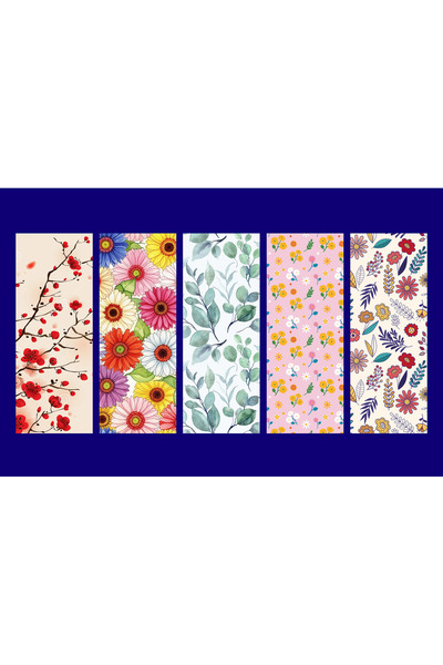 TELLGRAF Floral Bookmark (4X12 cm 10 Pieces)