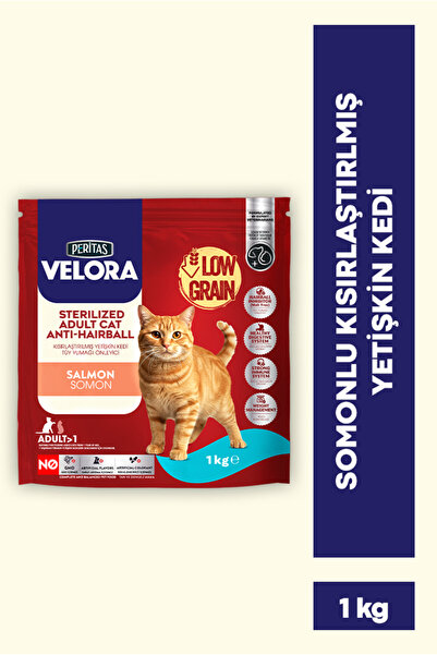 PERİTAS VELORA Somonlu Kısırlaştırlmış Yetişkin Kedi 1 kg