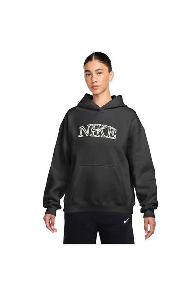 Nike W NK STDO FLC MW OS LGO PO HDY IM9830-001 Μαύρο L