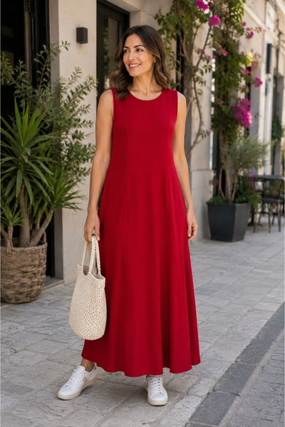 moda wanilia Summer's Irresistible Elegance: Women's Sleeveless Maxi Viscose ...