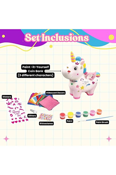Home Smart Money Box DIY Crafting Paint Kit for Girls and Boys 12Pcs Set Includes Stickers Colors and Brushes For Girls and Boys Ages 3 4 5 6 7 8 9 10 (Astronaut Money Box)