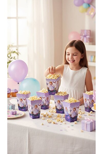 Cadde Süs Princess Sofia Themed Popcorn 8 Pieces Corn Box
