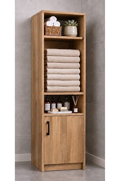 Noiss Home Decor Duru Meşe Çok Amaçlı Raflı Banyo Kiler Mutfak Erzak Çamaşır ...