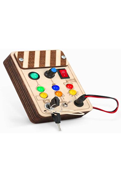 Home Smart LED Light Busy Board for Toddlers Wooden Light Board with Lights, ...