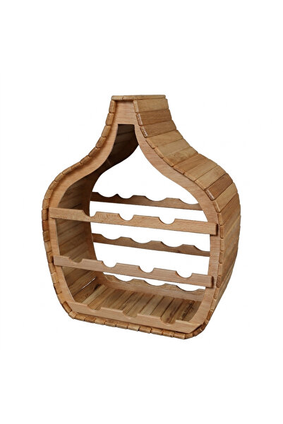LimArt Suport Vin din Lemn „Casuta cu Vin”, Capacitate 10 Sticle, Design Rust...