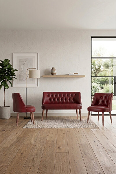 ofiscombin Bahçe Balkon Teras Takımı 2+1+1 Tea Chester Çay Seti Koltuk Takımı