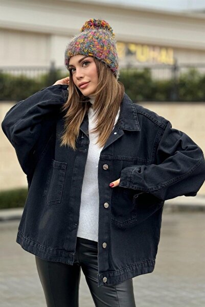 Moda4x4 Women's Clothing Black Apaş Collar, Double Pockets, Quality Jeans Fab...