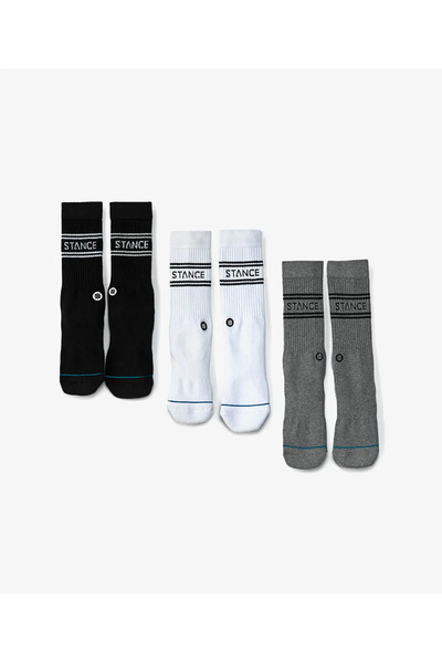 Stance Men 3 Pairs Brand Logo Crew Socks, Multicolor