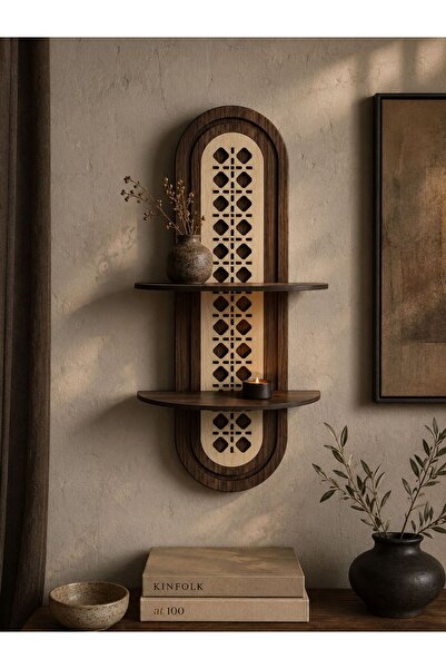 wooden gift design Semplice Dekoratif Duvar Rafı 52x16 Cm