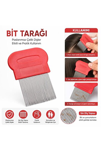 3B Trend Paslanmaz Çelik Bit Tarağı İnce Dişli Saç Bit ve Sirke Temizleme Bit...