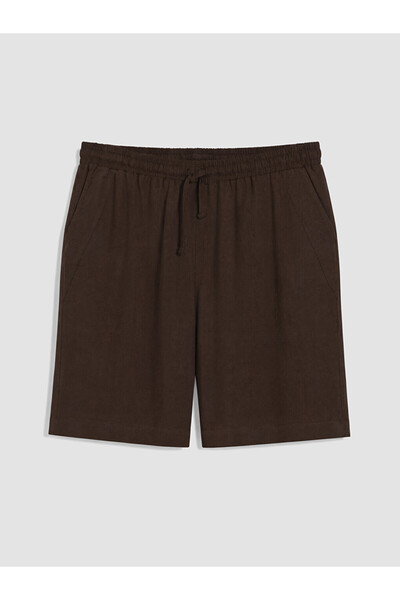 LC Waikiki Brown Plus Size Linen Blend Women's Trousers