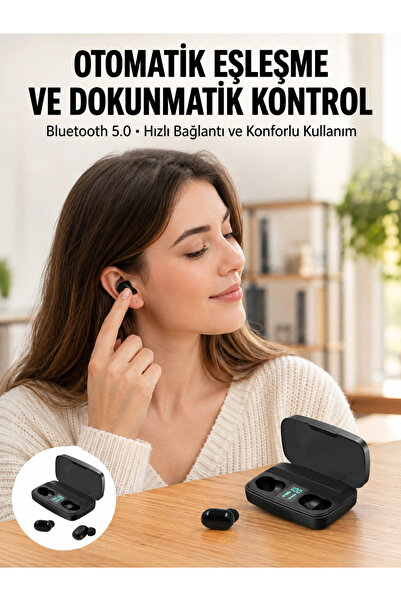 TWS Bluetooth Kulaklık 5.0 Bluetooth Bağlantılı Dokunmatik Kontrol Özelliği Yeni Nesil