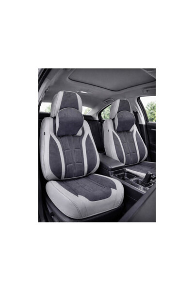 OEM Huse scaune auto universale, fractionate, 9D, Piele ecologica si textil, Gri