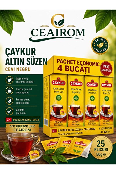 Çaykur EKO PACHET PLICURI ALTIN SUZEN 50 GR 25 BUC X 4 CUTII