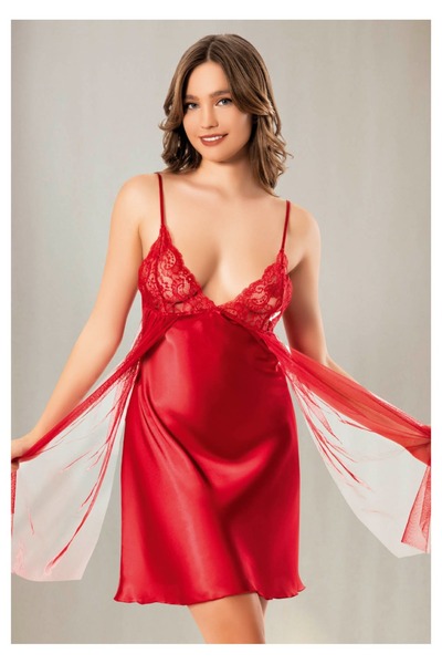 CARLEEN MODA İNCE ASKILI SATEN GECELİK
