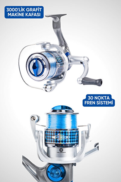 Fishack Hobi Kıyı Olta Takımı - 270cm 30-60gr Kamış + 3000'lik Olta Makinesi (XB4+BL300)