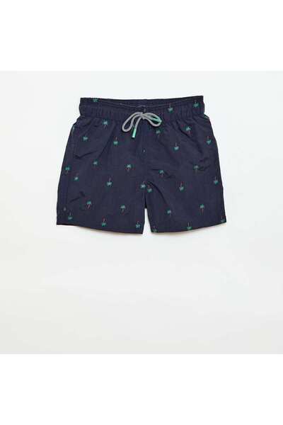KIABI Tropical All-Over Print Swim Bermuda Shorts BLUE
