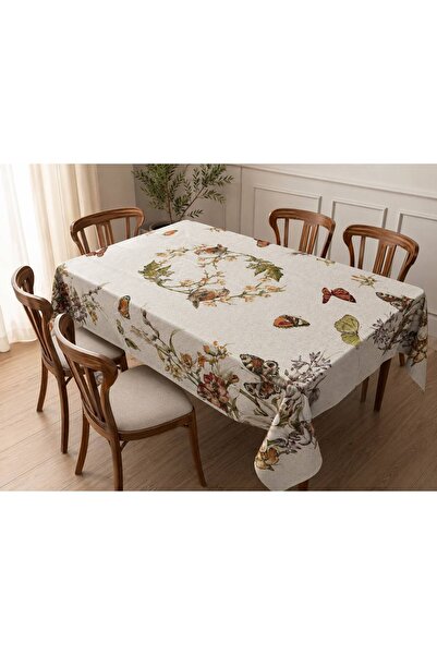 Yeshome Collection غطاء طاولة طعام وغرفة معيشة منسوج بنمط زهور يتسع لـ 4-6 أش...