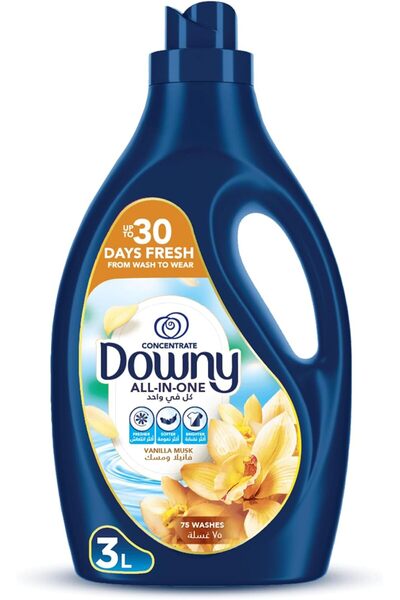 downy منعم أقمشة مركز متعدد الاستخدامات برائحة الفانيليا والمسك، 3 لتر