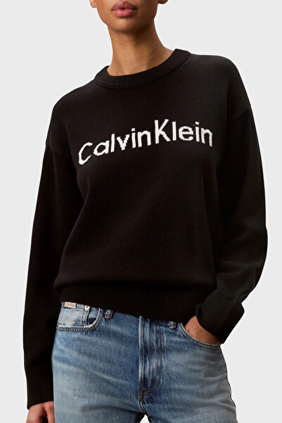 Calvin Klein % 100 Pamuk Logolu Bisiklet Yaka Örme Kazak LV044G313GUB1 KAZAK ...