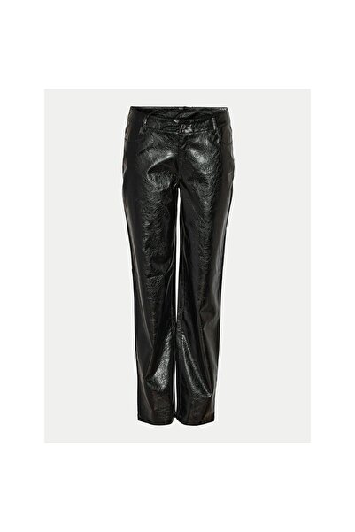 Noisy May Pantaloni de damă din imitație de piele 27031820 Negru