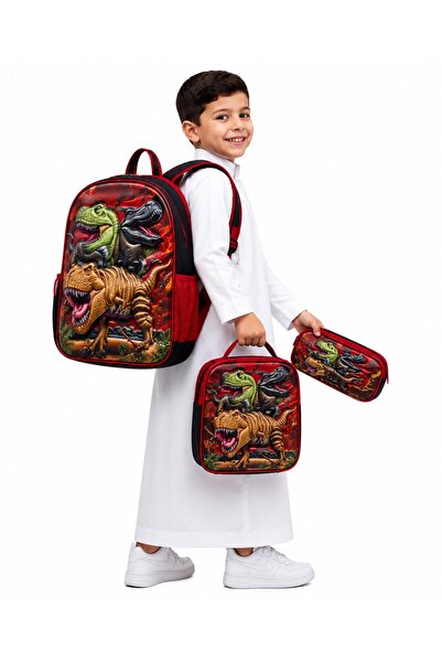 Alcoach شنطة ظهر مدرسية برسومات مميزة للأطفال، من الكوتش،3 قطع (حقيبة ظهر + م...