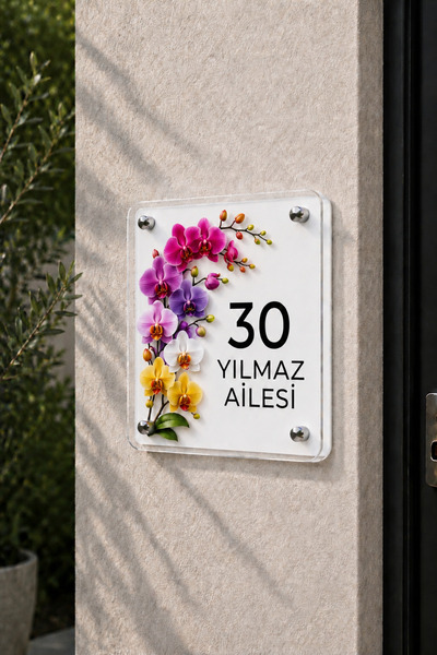 JHAAR Kişiye Özel Pleksi Kapı İsimliği – Modern & Lüks UV Baskılı Dekoratif K...