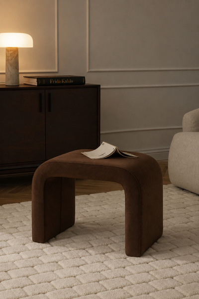 S Home Design Concept Penolope Yönsüz Kadife Puf, Aco Kahve