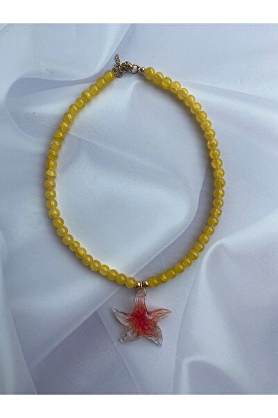 Burçin Örbük Accessory Deniz Yıldızı Figürlü Cam Boncuk El Yapımı Kolye