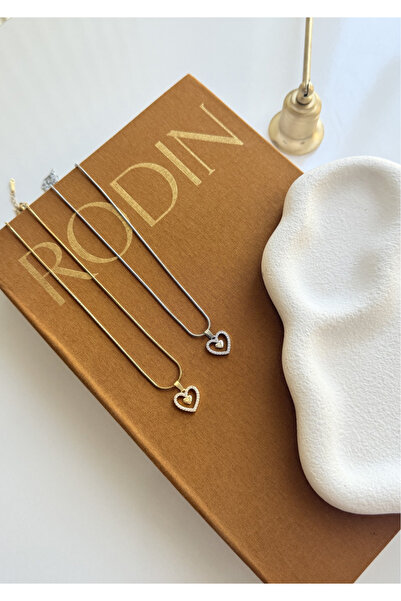 Twin Heart Kalp Çelik Kolye