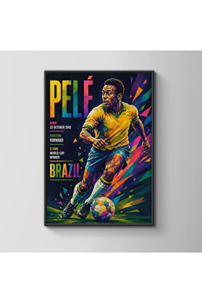 HOME MODE Pelé Brazil 3x World Cup Winner Gallery Wrapped Canvas | 40x60 cm /...