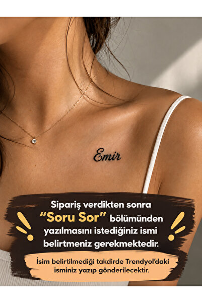 Genel Markalar Kişiye Özel İsimli Geçici Dövme Minimal El Yazısı Tiny Tattoo ...
