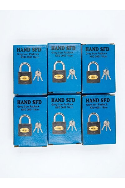 Hand Sfd 38mm 6-Piece Black Padlock with Keys