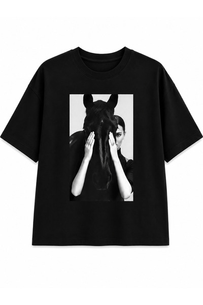 Classy Store Μπλούζα oversized από βαμβάκι με τύπωμα