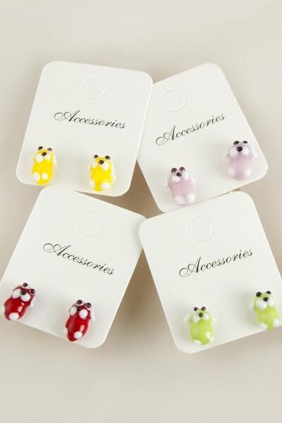ZERO LAND Ilkestor Dog (215934) Glass Earrings-Colorful