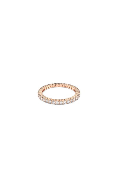 Swarovski Matrix Vittore Yüzük, Yuvarlak kesim, Beyaz, Pembe altın rengi kaplama