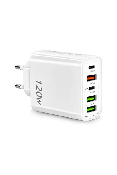 OEM Προσαρμογέας ρεύματος 120W, 5 Θύρες, 3 USB και 2 Type-C