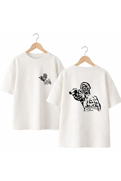 playwear Trigger Back and Front Chest Printed 100% Cotton Oversize Loose Regu...