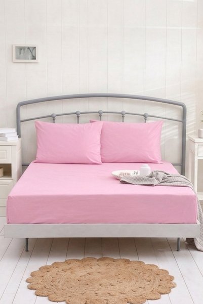 Loyal Home Cotton, Elastic Sheet Set Pink