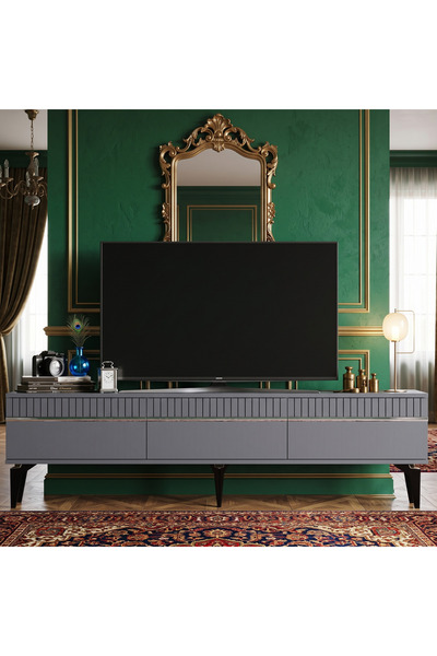 YUMEDİ DESİGN TSA1844AS - MERFA TV STAND , TV SEHPASI 180cm ANTRASİT-SİLVER