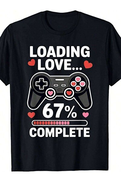LİNA06 67 Six Seven Gamer Valentines Day 6 7 Meme تي شيرت رجالي لألعاب الفيدي...
